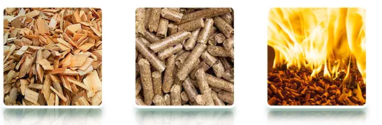 raw materials and wood pellets