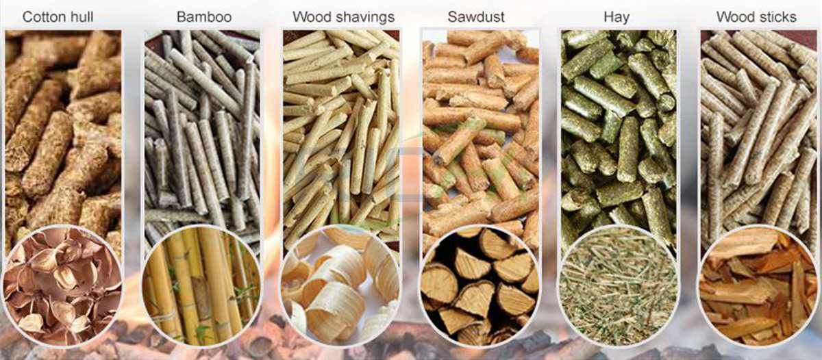 Raw materials suitable for commercial wood pellet mill