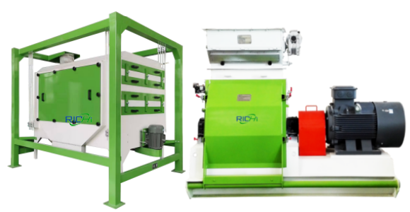 Raw material cleaning and crushing section