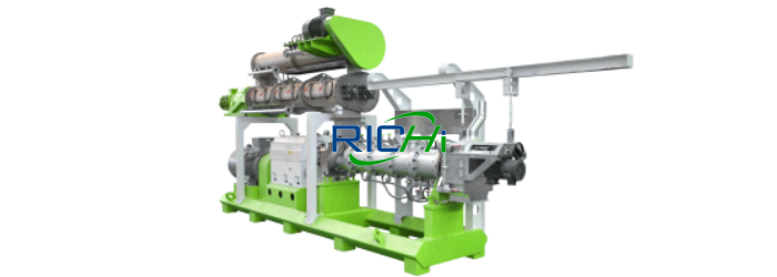 Wet method Single screw floating fish feed extruder machine