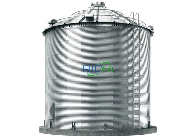 Animal feed finished product storage silo