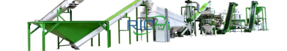 3D diagram of a biomass pellet production line