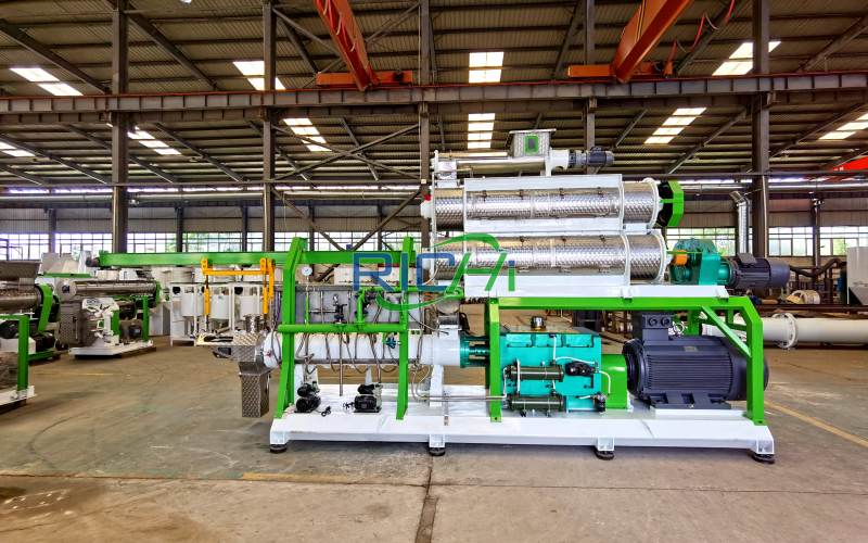 Twin screw floating fish feed extruder machine