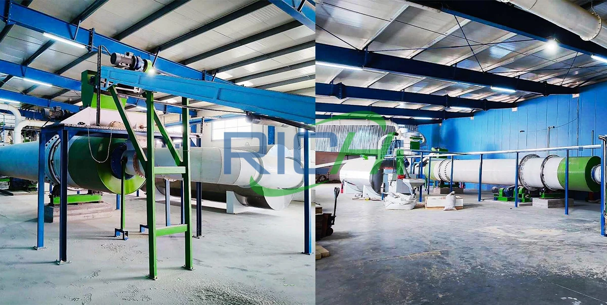 rotary drum dryer and boiler in Romania wood pellet production line