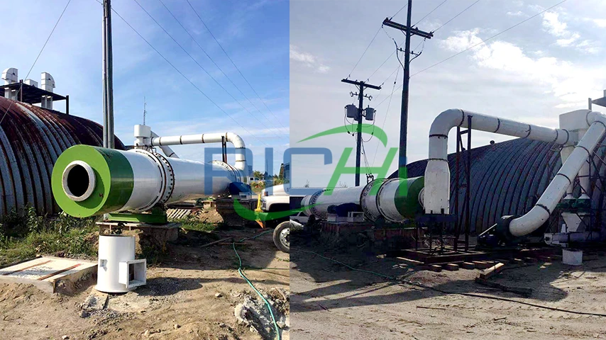 rotary drum dryer in Canada 2tph wood pellet production line