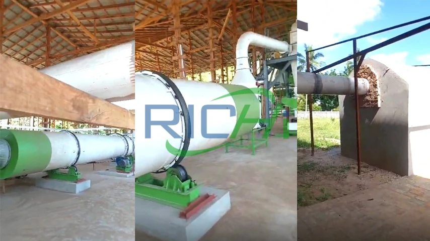 rotary drying machine in South Africa 1tph wood pellet production line