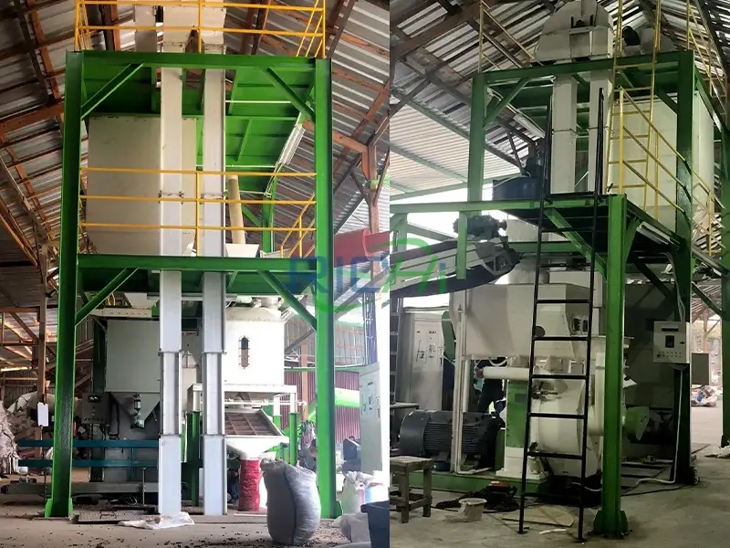 Línea de producción de pellets de combustible en Indonesia, con una capacidad de 1,8-2 tph
