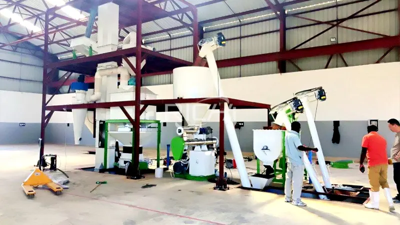 Belt-driven chicken feed pellet machine in Nigeria
