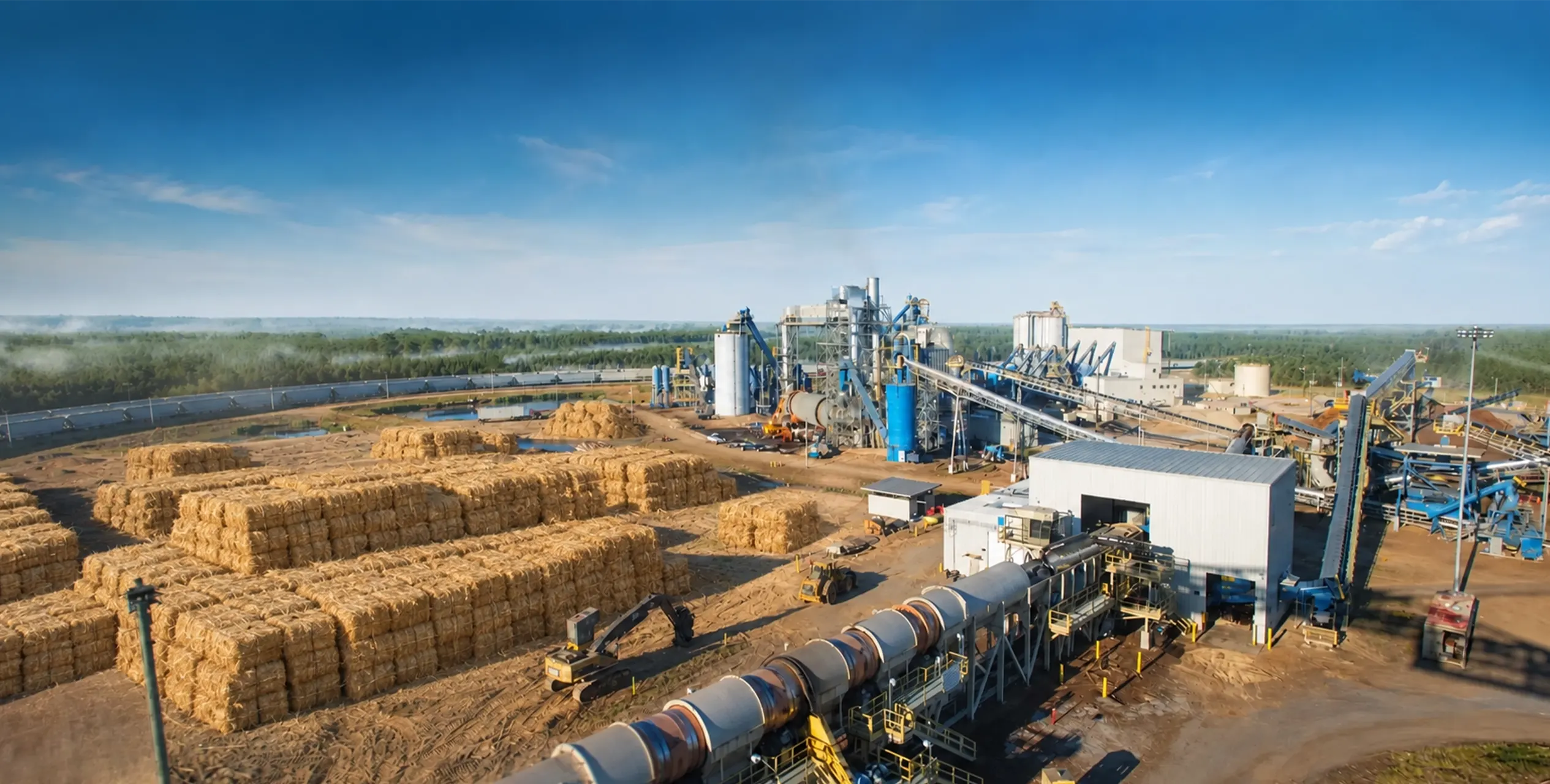 moderno impianto per la produzione di pellet di paglia